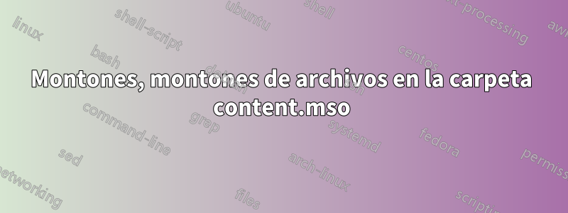 Montones, montones de archivos en la carpeta content.mso