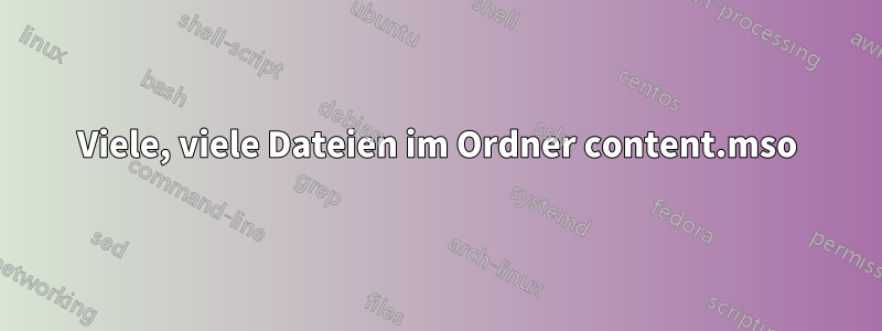 Viele, viele Dateien im Ordner content.mso