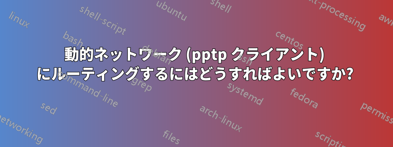 動的ネットワーク (pptp クライアント) にルーティングするにはどうすればよいですか?