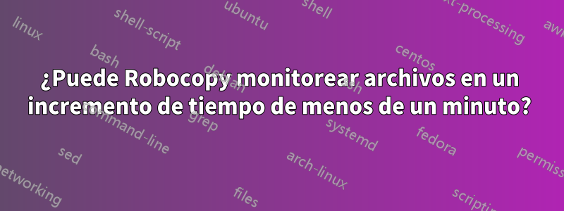 ¿Puede Robocopy monitorear archivos en un incremento de tiempo de menos de un minuto?