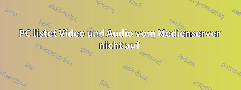 PC listet Video und Audio vom Medienserver nicht auf