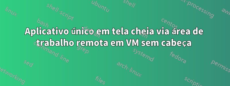 Aplicativo único em tela cheia via área de trabalho remota em VM sem cabeça