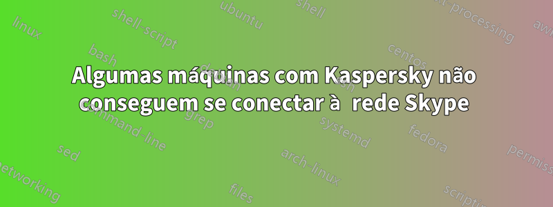 Algumas máquinas com Kaspersky não conseguem se conectar à rede Skype