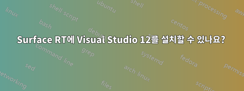 Surface RT에 Visual Studio 12를 설치할 수 있나요?