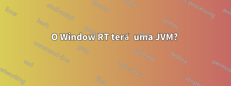 O Window RT terá uma JVM?