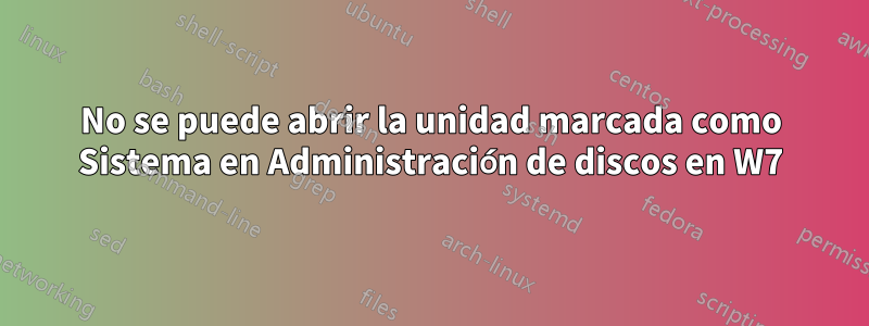 No se puede abrir la unidad marcada como Sistema en Administración de discos en W7