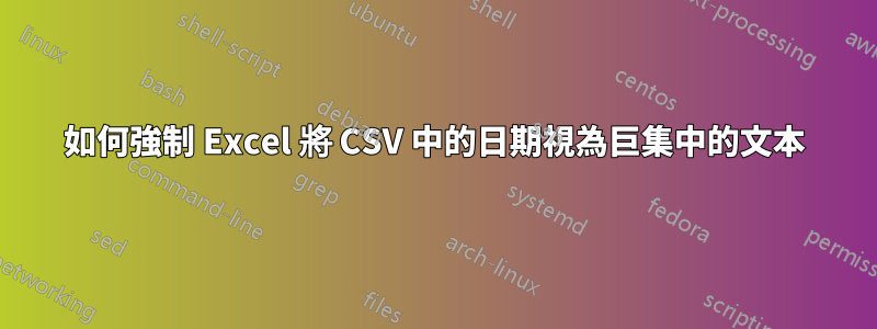 如何強制 Excel 將 CSV 中的日期視為巨集中的文本