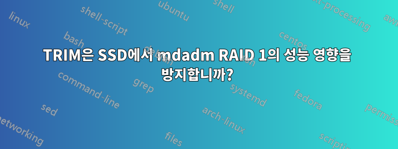 TRIM은 SSD에서 mdadm RAID 1의 성능 영향을 방지합니까?