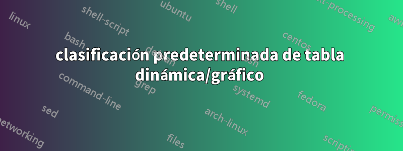 clasificación predeterminada de tabla dinámica/gráfico