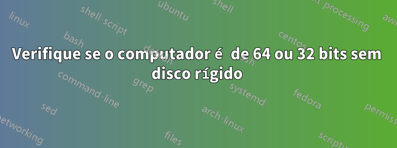 Verifique se o computador é de 64 ou 32 bits sem disco rígido