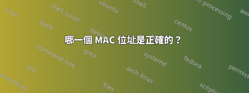 哪一個 MAC 位址是正確的？