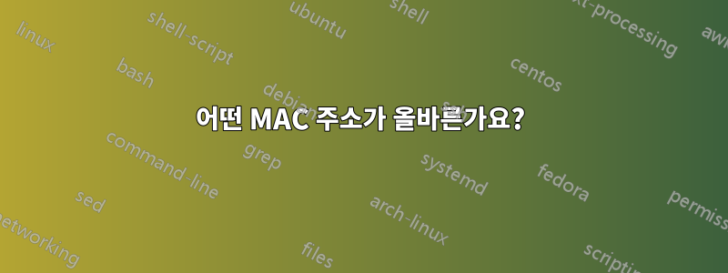 어떤 MAC 주소가 올바른가요?