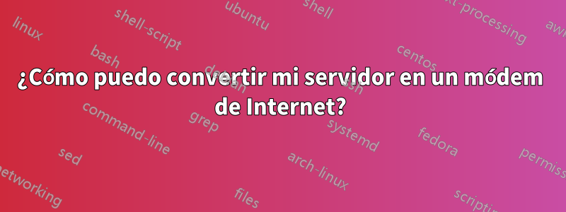 ¿Cómo puedo convertir mi servidor en un módem de Internet?