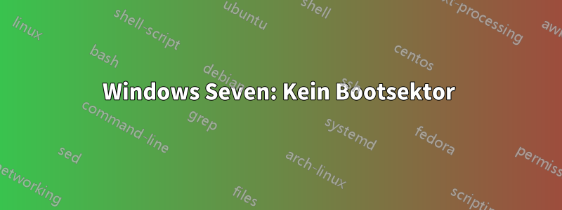 Windows Seven: Kein Bootsektor