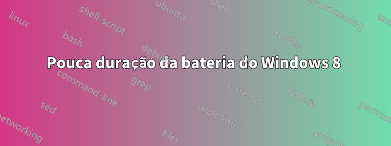 Pouca duração da bateria do Windows 8