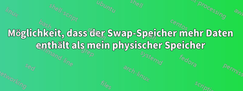 Möglichkeit, dass der Swap-Speicher mehr Daten enthält als mein physischer Speicher