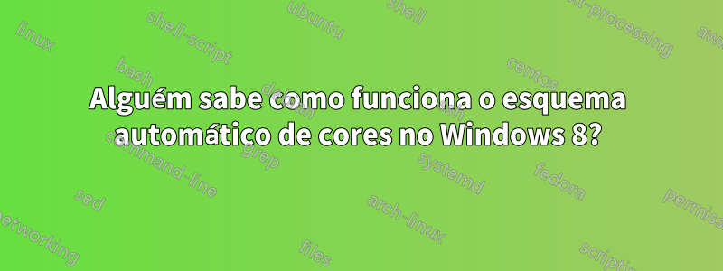 Alguém sabe como funciona o esquema automático de cores no Windows 8?