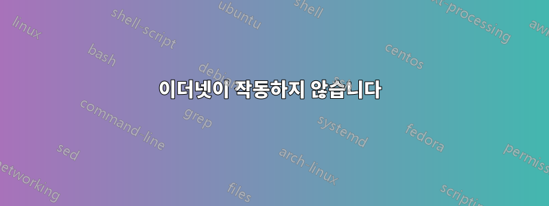 이더넷이 작동하지 않습니다 