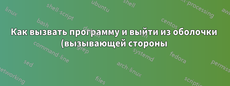 Как вызвать программу и выйти из оболочки (вызывающей стороны), когда программа активна?