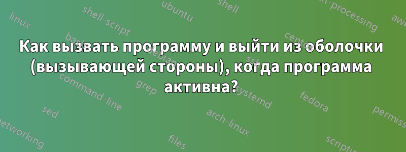 Как вызвать программу и выйти из оболочки (вызывающей стороны), когда программа активна?