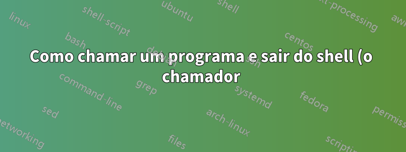 Como chamar um programa e sair do shell (o chamador) quando o programa está ativo?