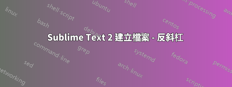 Sublime Text 2 建立檔案 - 反斜杠