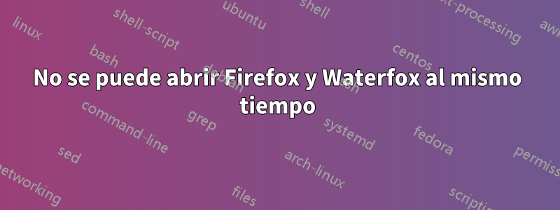 No se puede abrir Firefox y Waterfox al mismo tiempo