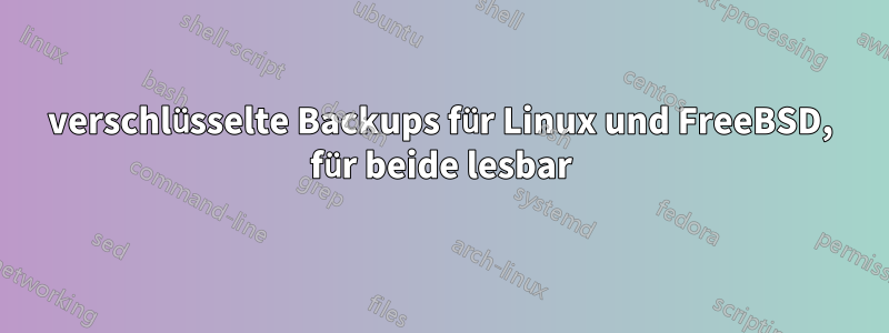 verschlüsselte Backups für Linux und FreeBSD, für beide lesbar