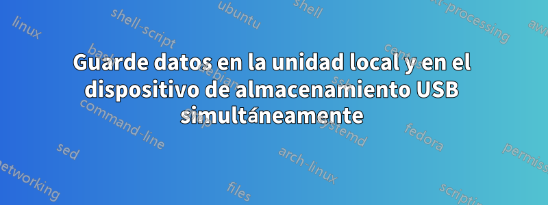 Guarde datos en la unidad local y en el dispositivo de almacenamiento USB simultáneamente