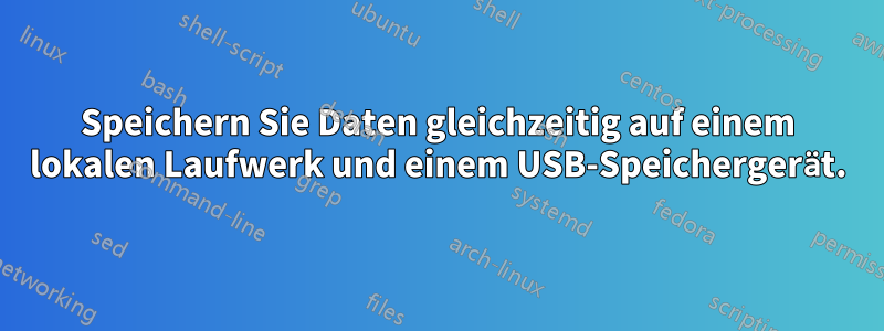 Speichern Sie Daten gleichzeitig auf einem lokalen Laufwerk und einem USB-Speichergerät.