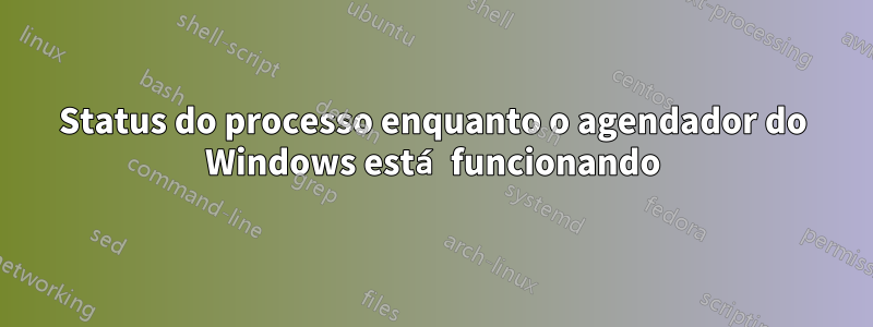 Status do processo enquanto o agendador do Windows está funcionando