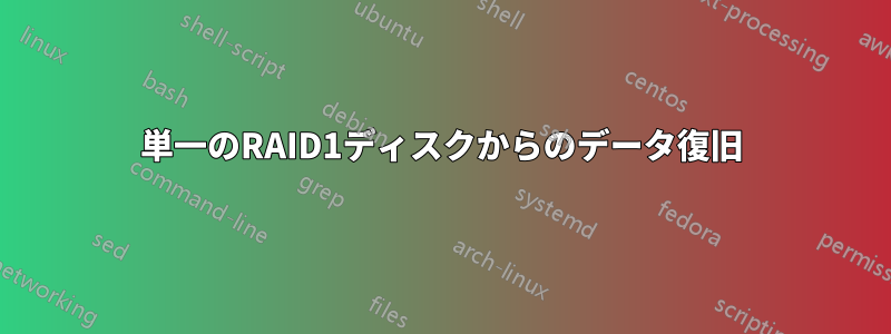 単一のRAID1ディスクからのデータ復旧