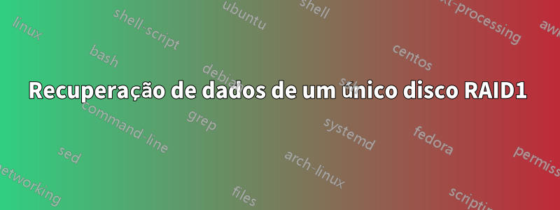 Recuperação de dados de um único disco RAID1