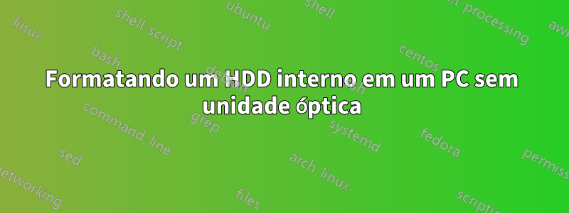 Formatando um HDD interno em um PC sem unidade óptica