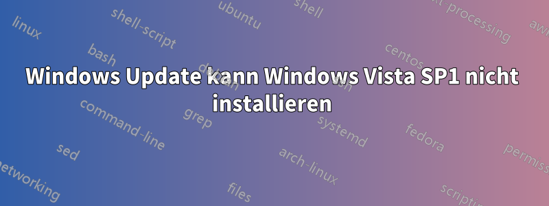 Windows Update kann Windows Vista SP1 nicht installieren