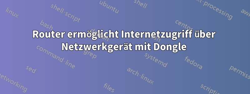 Router ermöglicht Internetzugriff über Netzwerkgerät mit Dongle