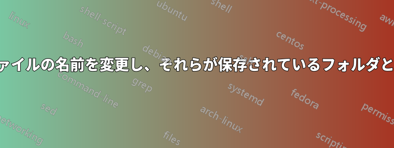 ディレクトリ内のすべての画像ファイルの名前を変更し、それらが保存されているフォルダと同じ名前を付ける必要があります