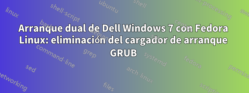 Arranque dual de Dell Windows 7 con Fedora Linux: eliminación del cargador de arranque GRUB