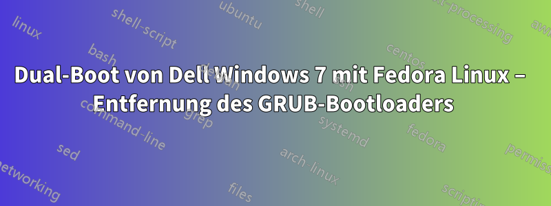 Dual-Boot von Dell Windows 7 mit Fedora Linux – Entfernung des GRUB-Bootloaders