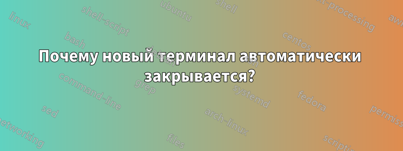 Почему новый терминал автоматически закрывается?