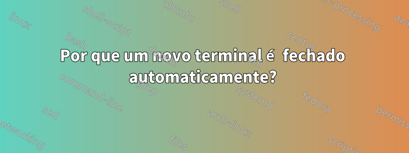 Por que um novo terminal é fechado automaticamente?