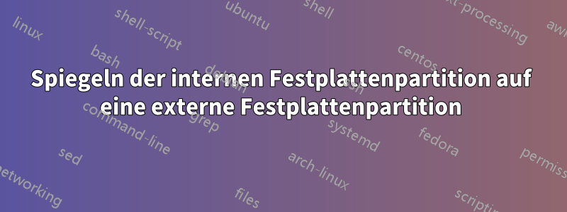 Spiegeln der internen Festplattenpartition auf eine externe Festplattenpartition