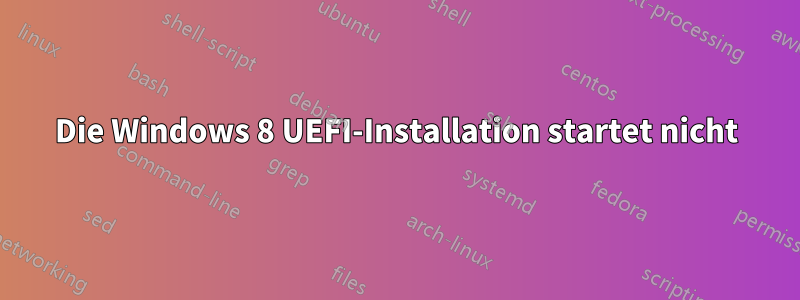 Die Windows 8 UEFI-Installation startet nicht