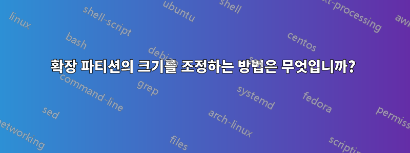 확장 파티션의 크기를 조정하는 방법은 무엇입니까?