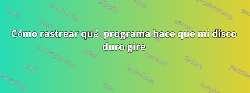 Cómo rastrear qué programa hace que mi disco duro gire