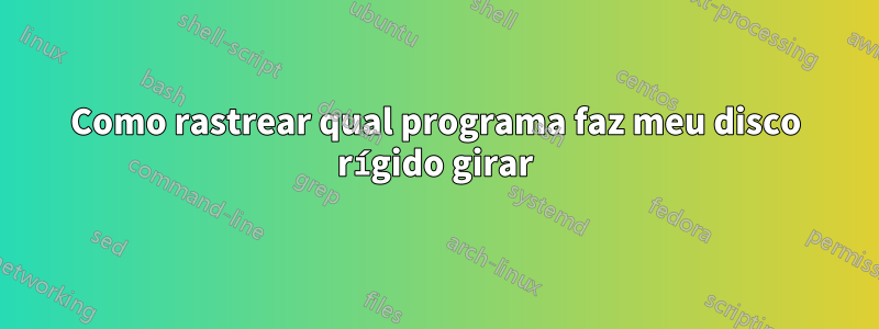 Como rastrear qual programa faz meu disco rígido girar