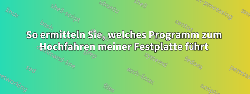 So ermitteln Sie, welches Programm zum Hochfahren meiner Festplatte führt