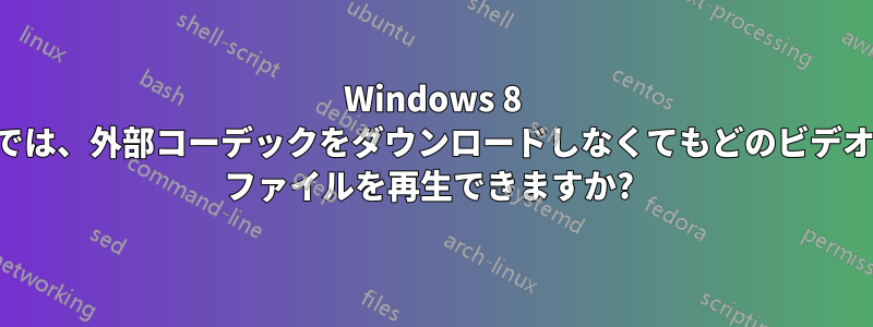 Windows 8 では、外部コーデックをダウンロードしなくてもどのビデオ ファイルを再生できますか? 