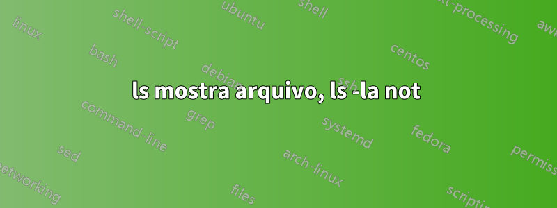 ls mostra arquivo, ls -la not