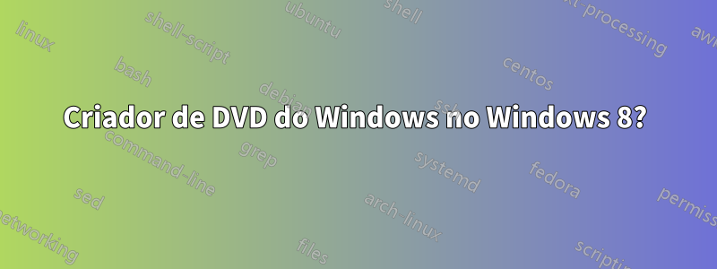 Criador de DVD do Windows no Windows 8?